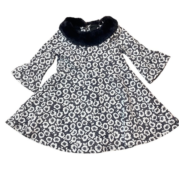 Janie and Jack Toddler Dress with Faux Fur Collar - Picture 2 of 7